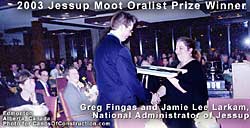 click for enlargement of photo of Jessup Oralist Prize Winner