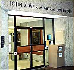 entrance to John A. Weir Memorial Library